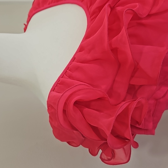 NWT Anna Bella Fuschia Pink Ruffle Blouse. LARGE. - Picture 4 of 7